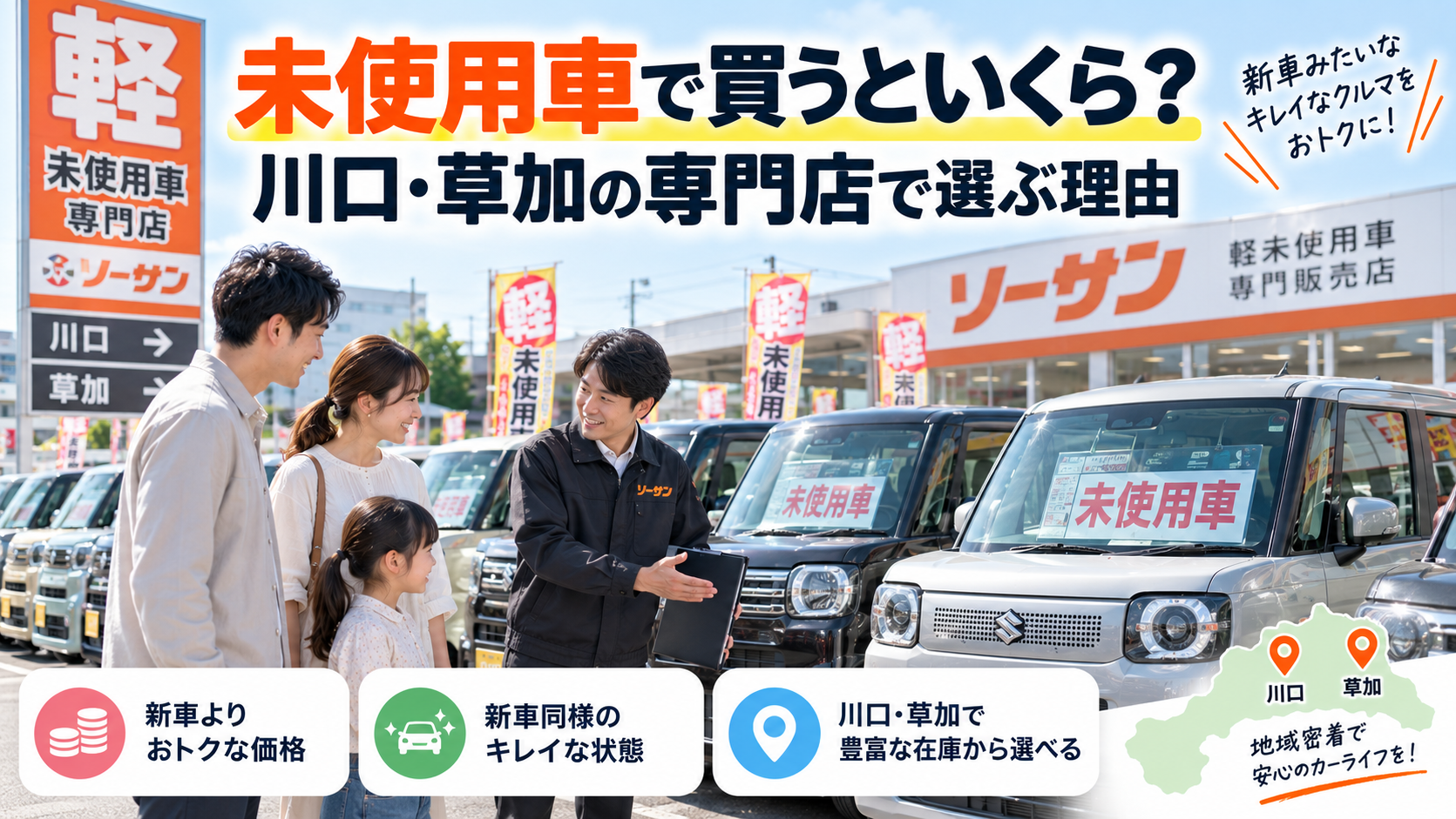 未使用車で買うといくら？川口・草加の専門店で選ぶ理由