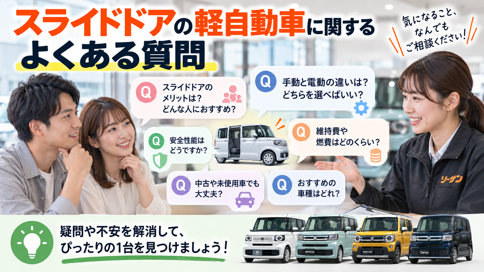 スライドドアの軽自動車に関するよくある質問