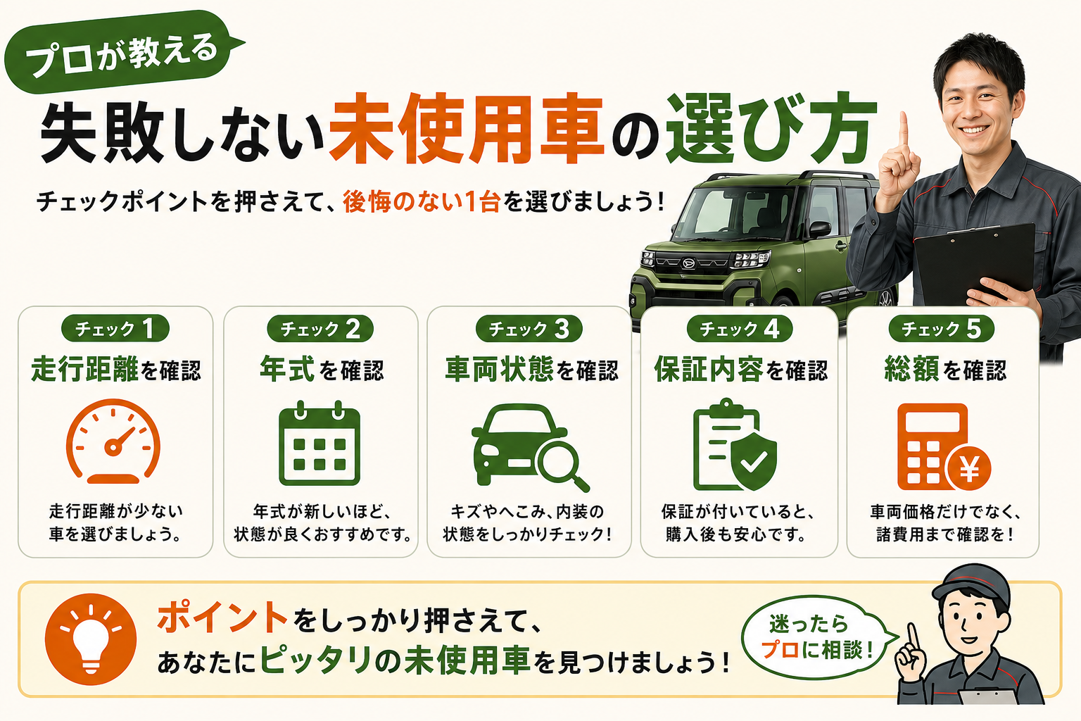 プロが教える｜失敗しない未使用車の選び方