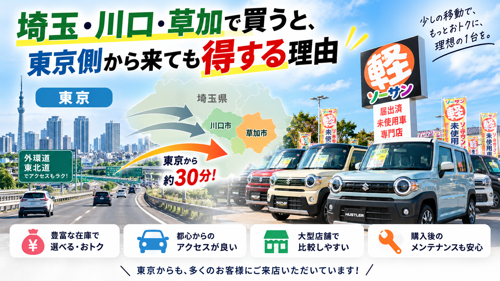 埼玉・川口・草加で買うと、東京側から来ても得する理由