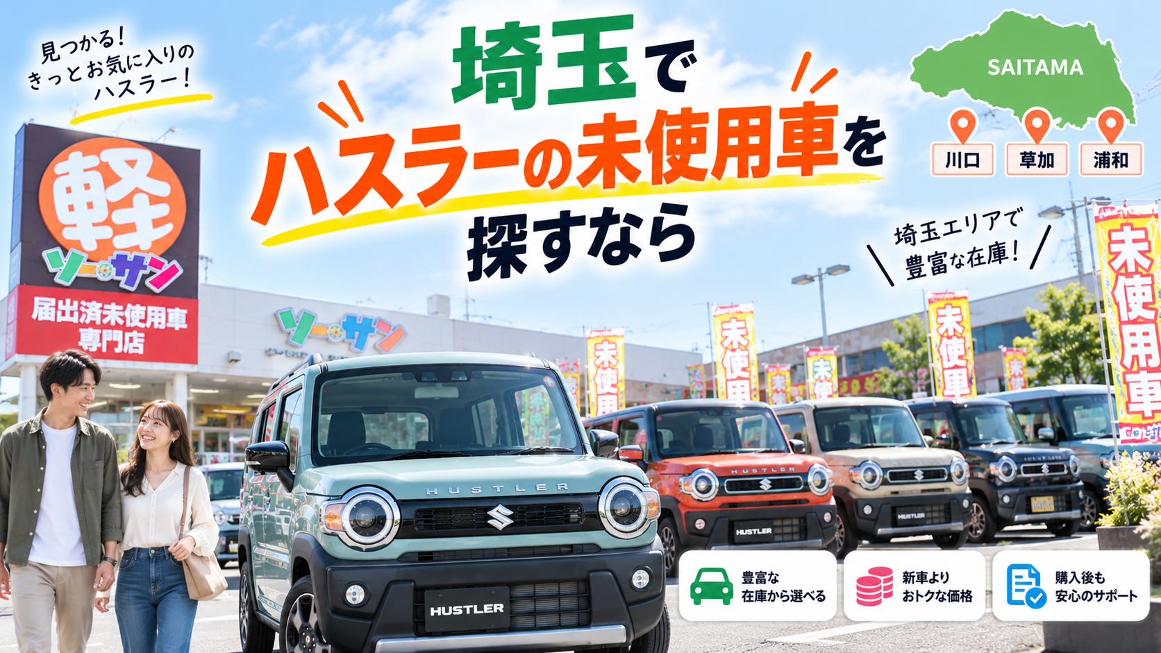  埼玉でハスラーの未使用車を探すなら