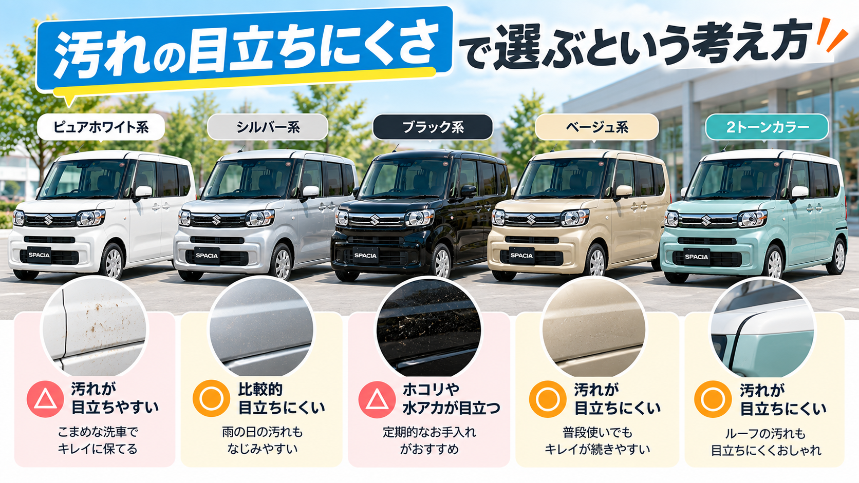 汚れの目立ちにくさで選ぶという考え方