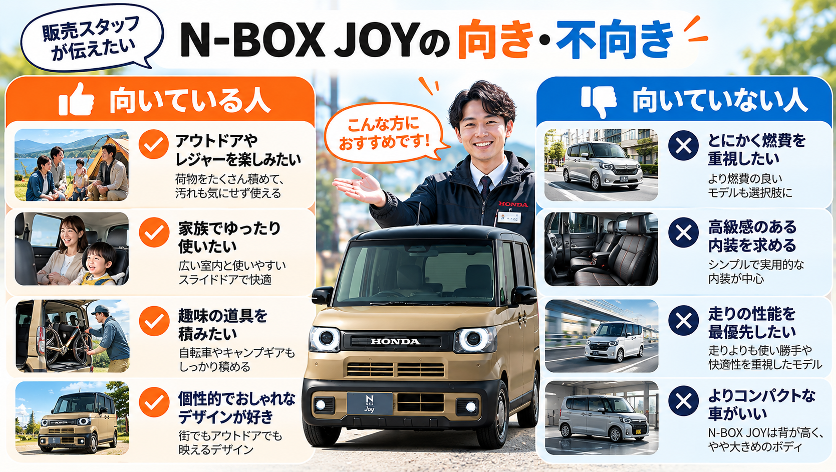販売スタッフが伝えたいN-BOX JOYの向き・不向き