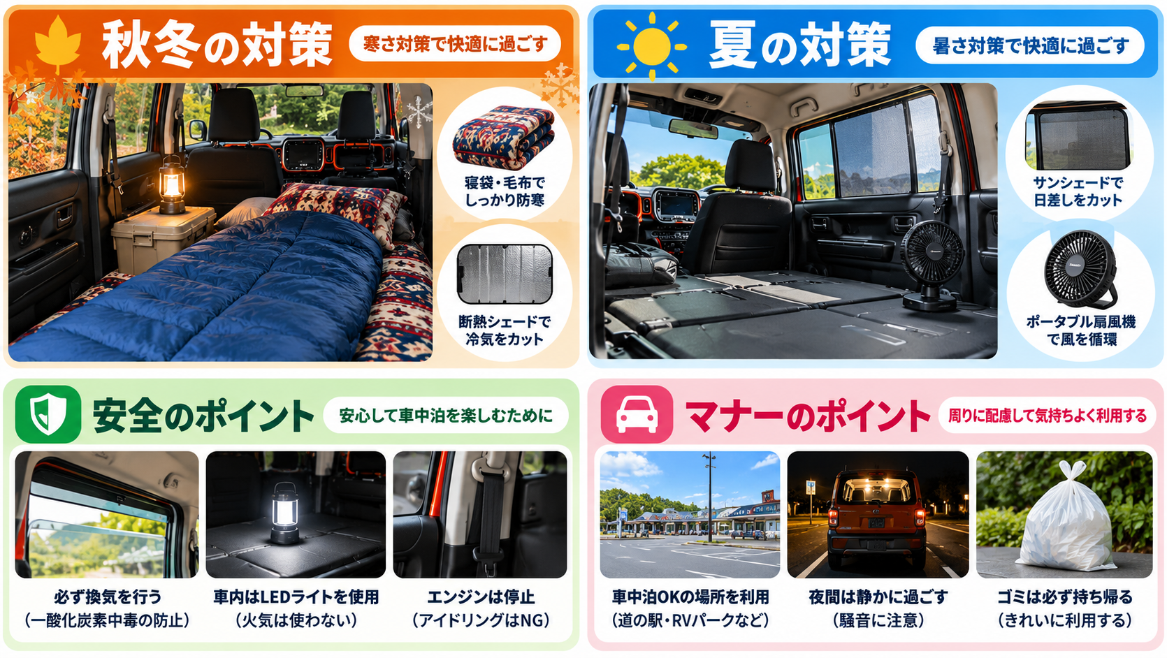 秋冬・夏の対策と、安全・マナー