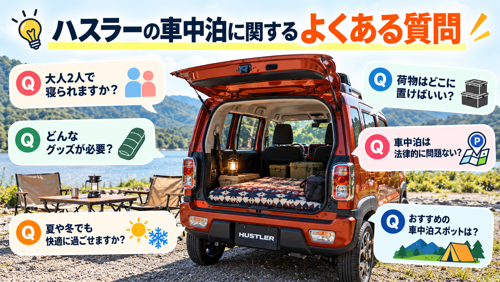 ハスラーの車中泊に関するよくある質問